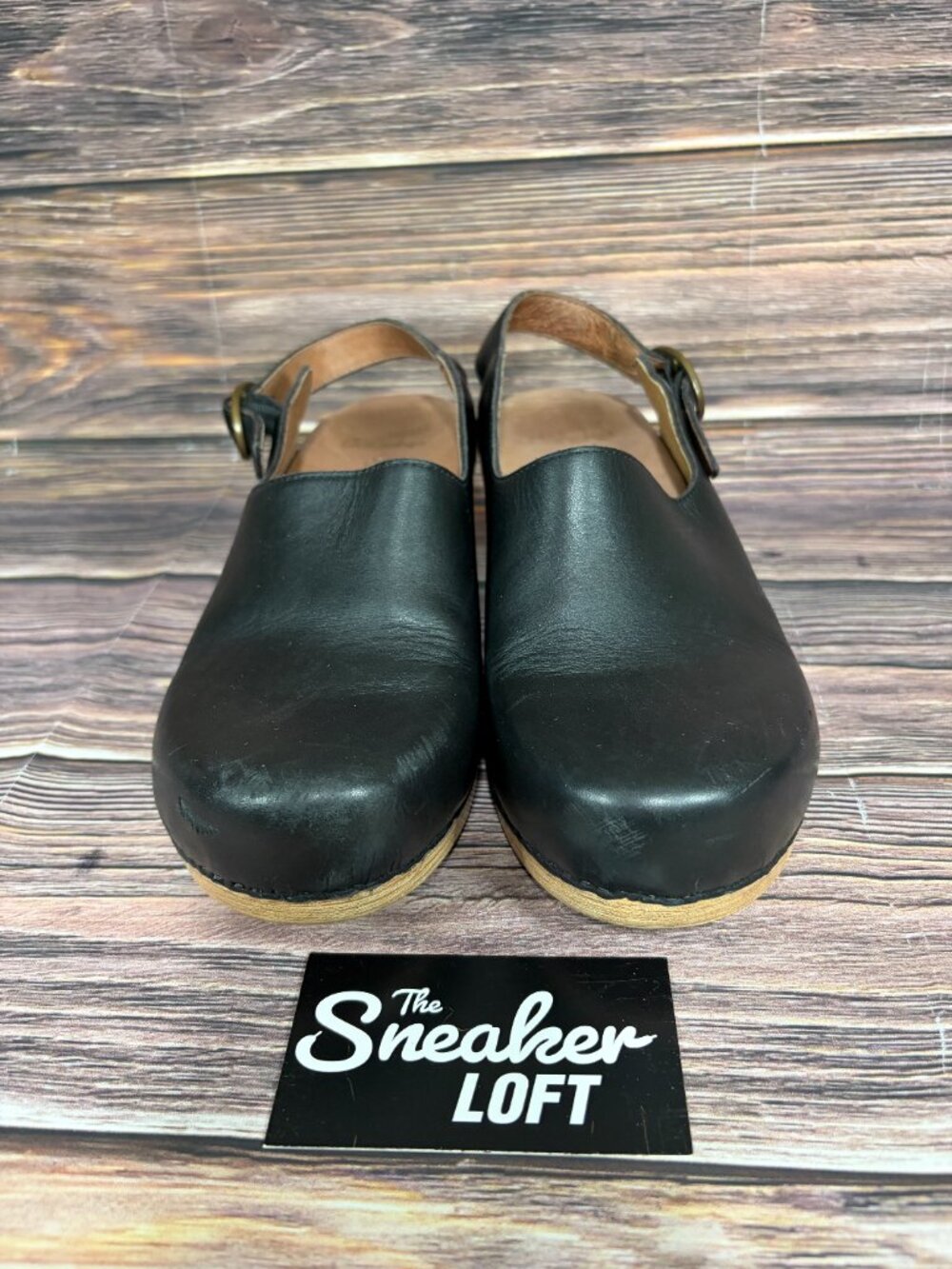 Dansko Madison Women's Leather Clogs Slingback Black Block Heel Shoes 39 US 9 - Picture 2 of 9